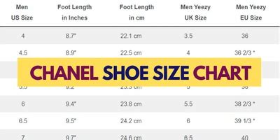 chanel shoe sizes chart